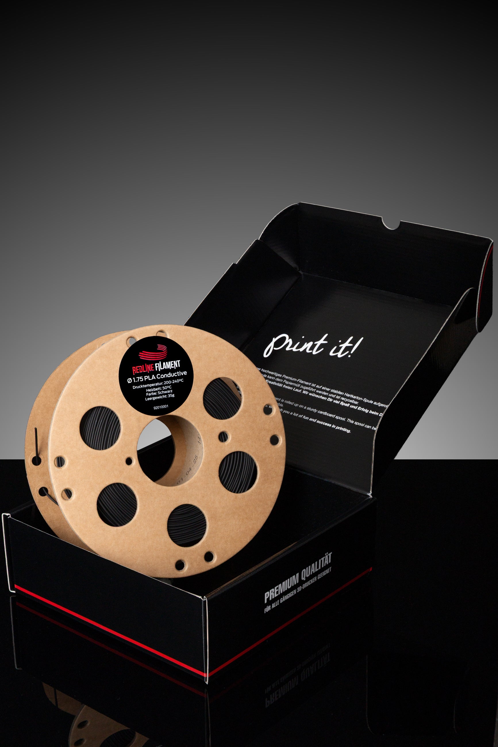 PLA Filament Schwarz (Conductive)