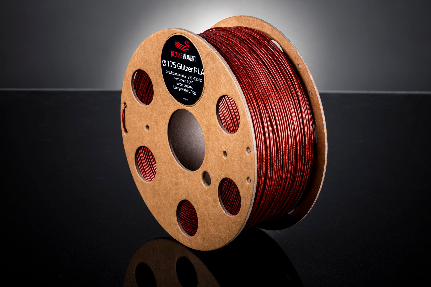 Glitzer PLA Oxidrot