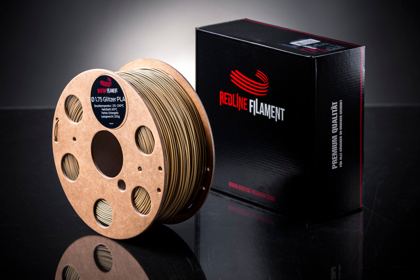Glitzer PLA Ockergelb (2,85mm)