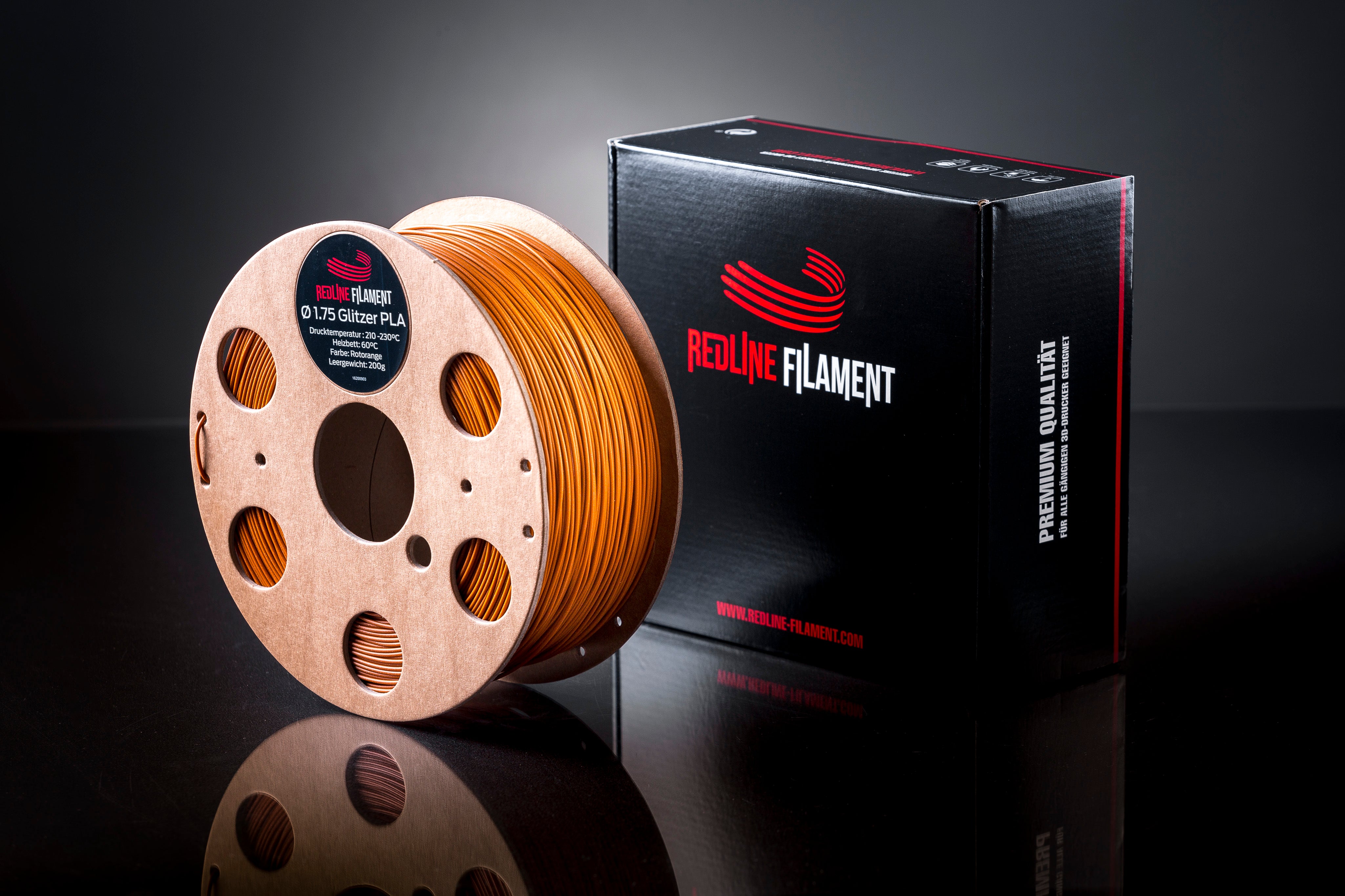 Glitzer PLA Rotorange (2,85mm)