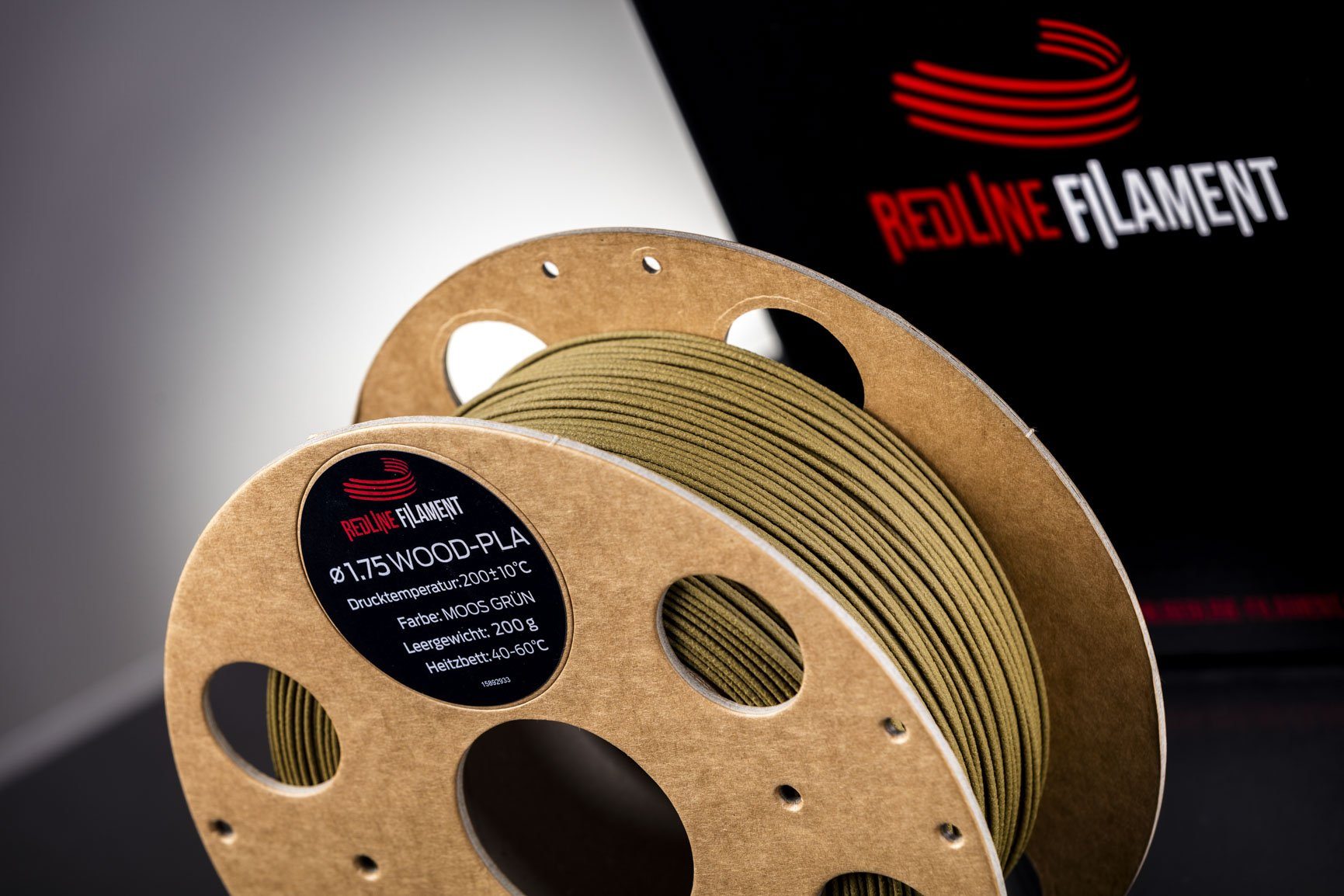 Holz Filament Moos Grün WOOD-PLA FILAMENT REDLINE FILAMENT