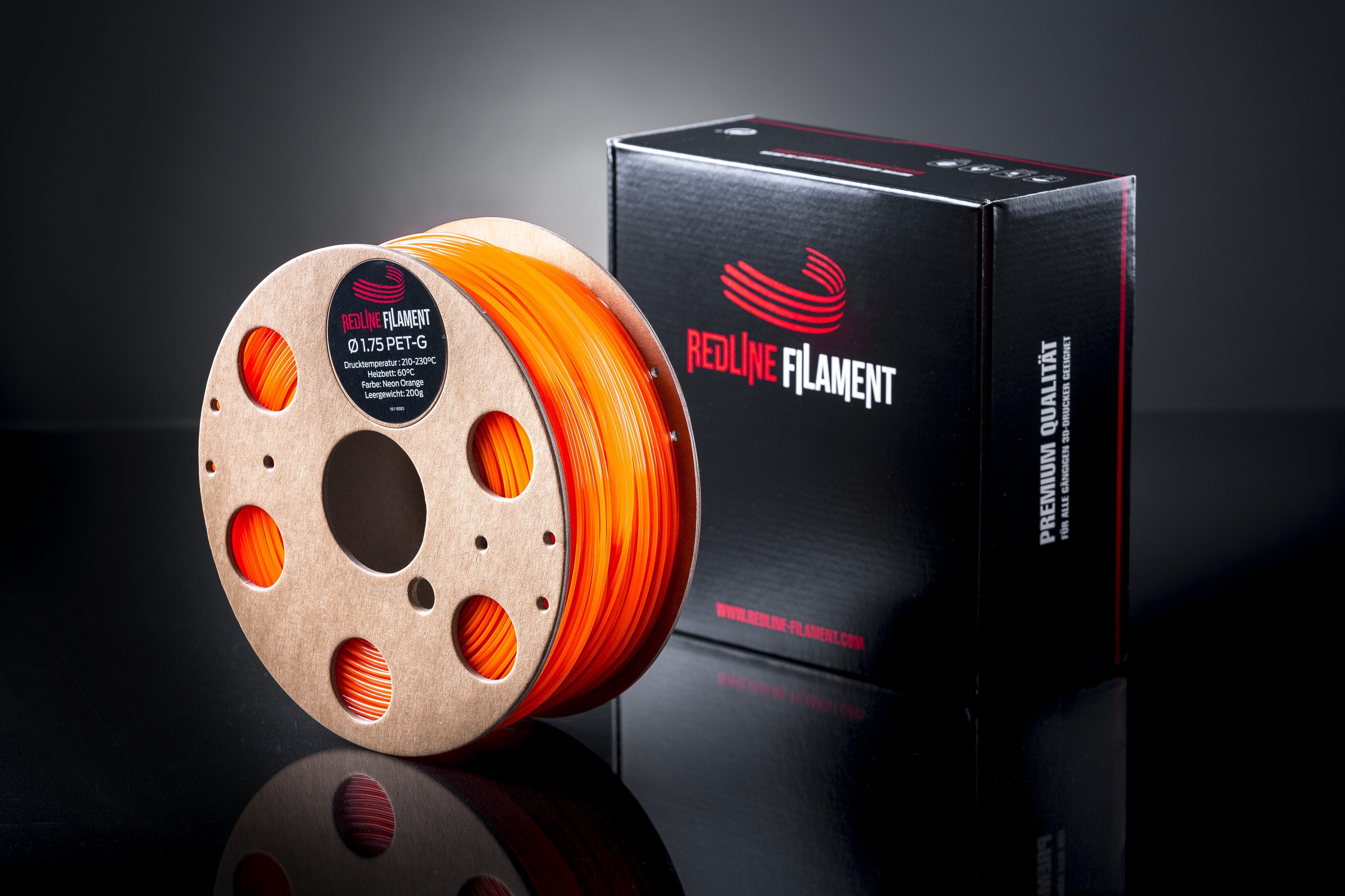 PET-G Filament Neon Orange PET-G REDLINE FILAMENT