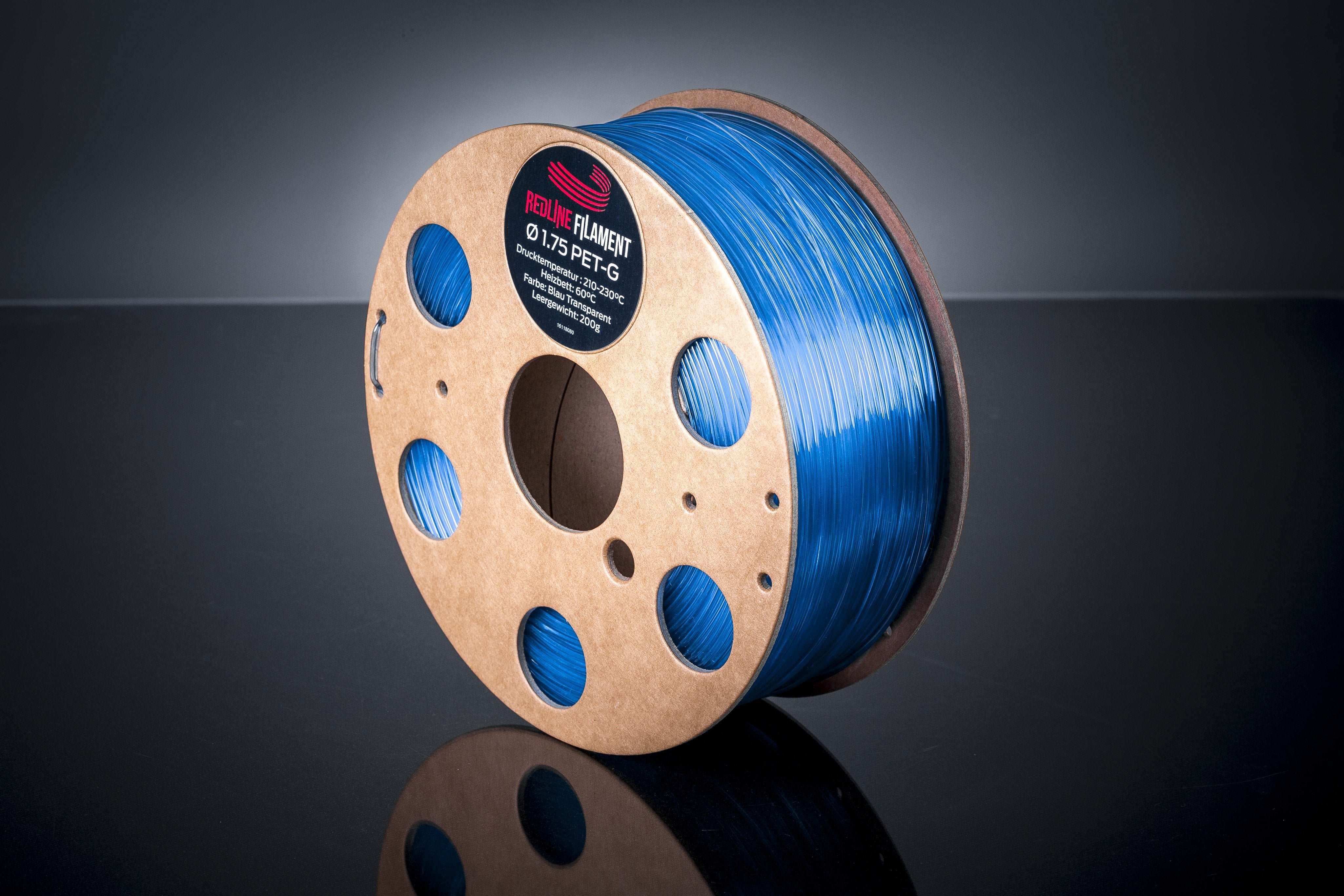 PET-G Filament Transparent Blau PET-G REDLINE FILAMENT