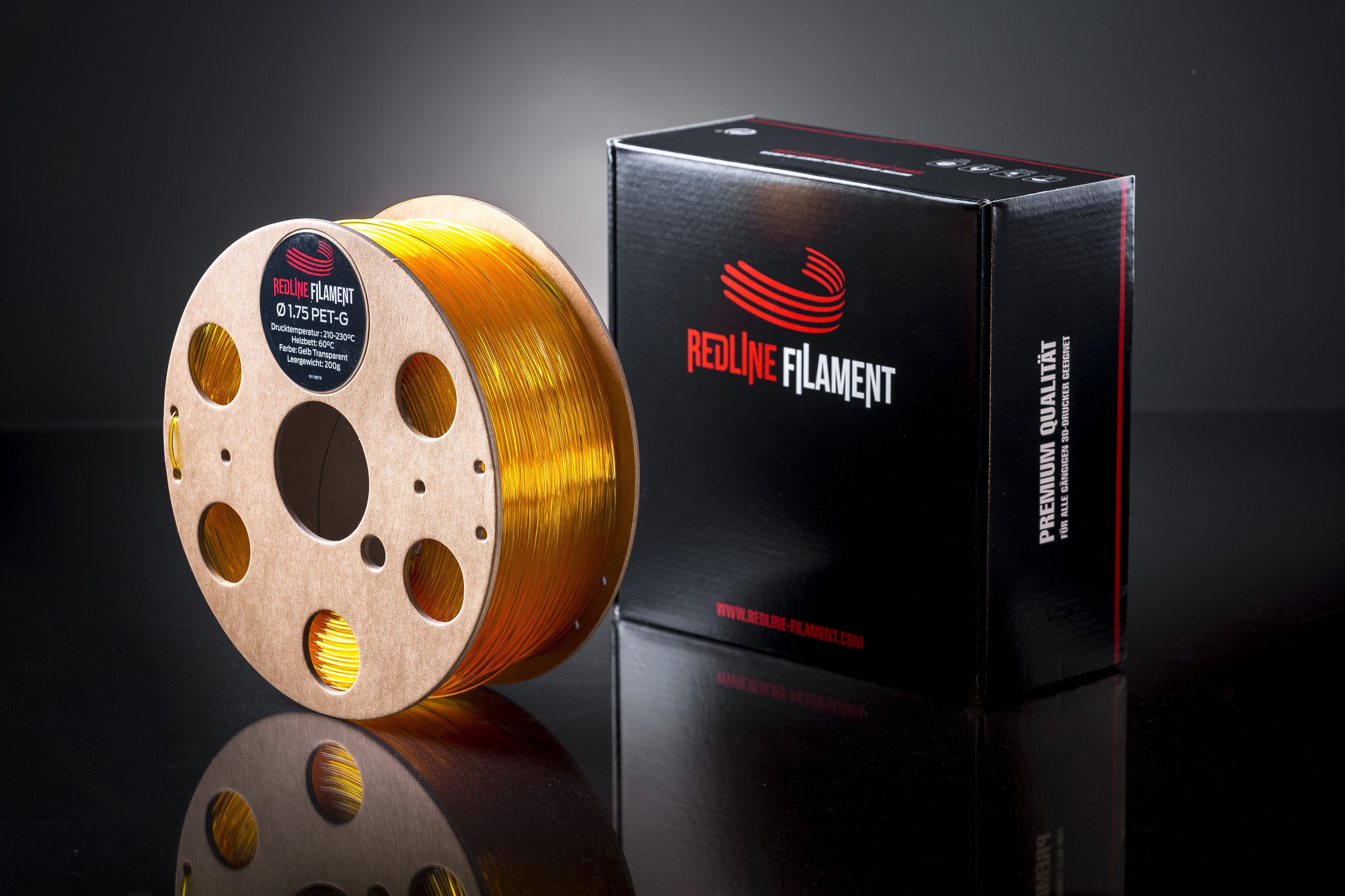 PET-G Filament Transparent Gelb PET-G REDLINE FILAMENT