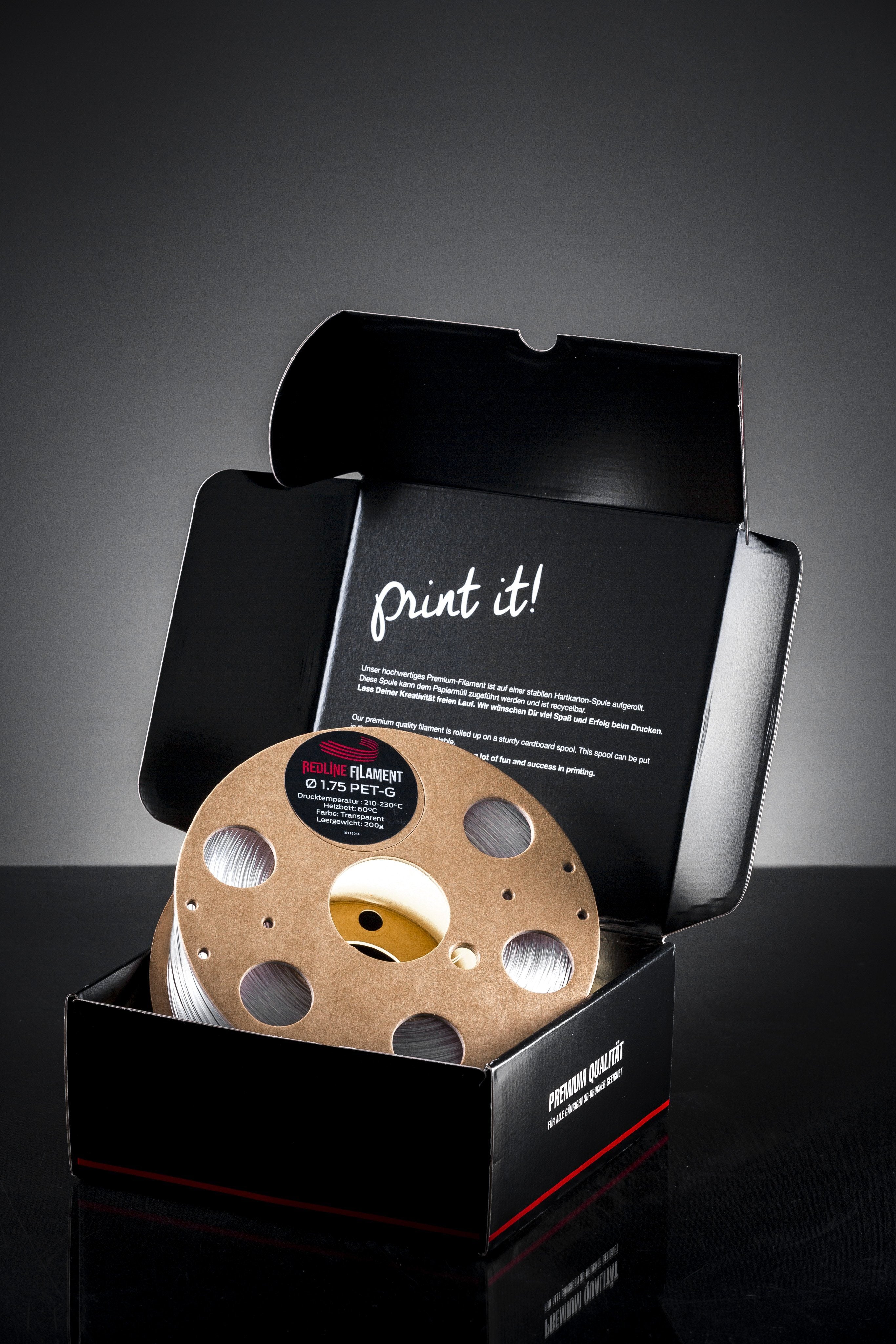 PET-G Filament Transparent PET-G REDLINE FILAMENT