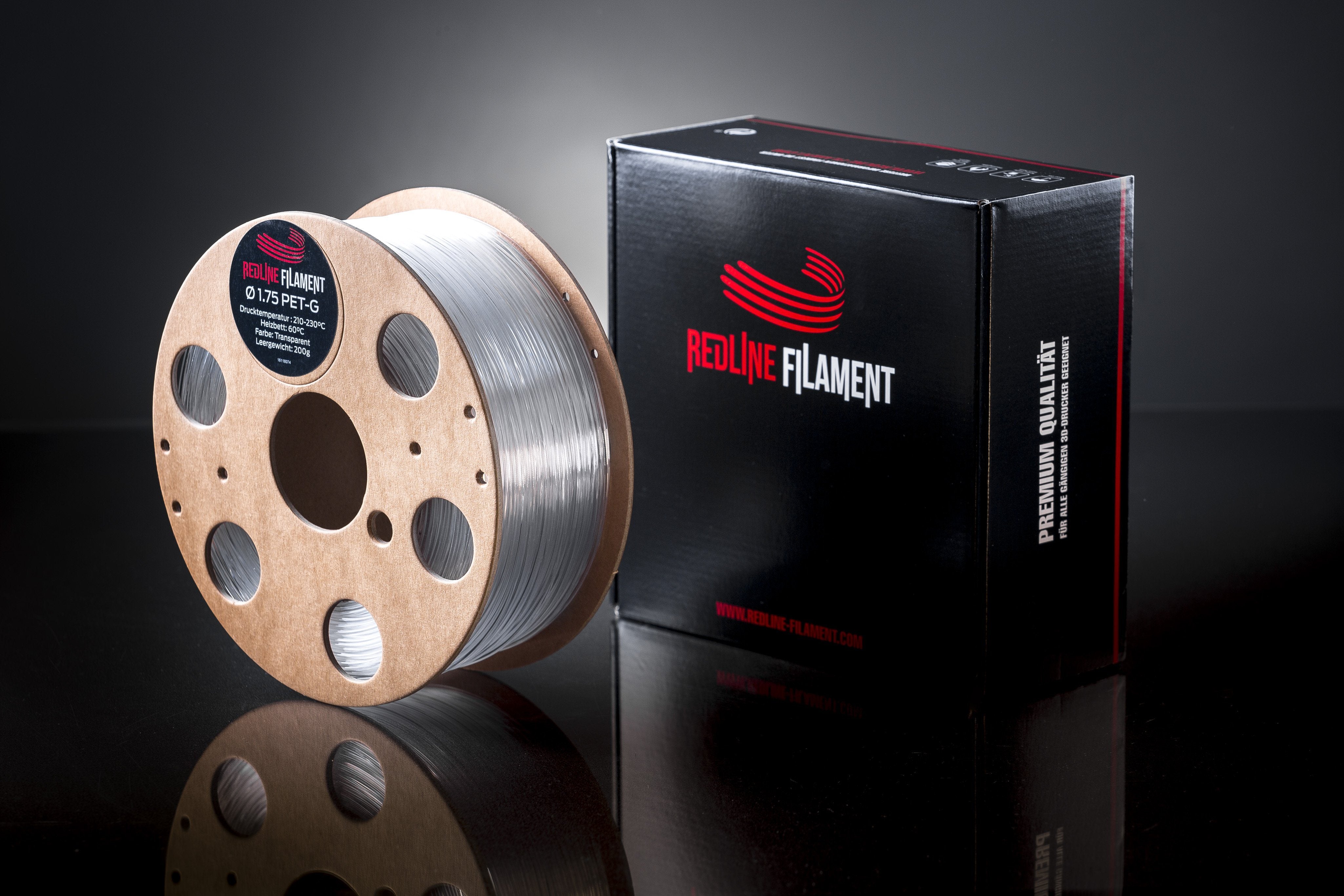 PET-G Filament Transparent PET-G REDLINE FILAMENT