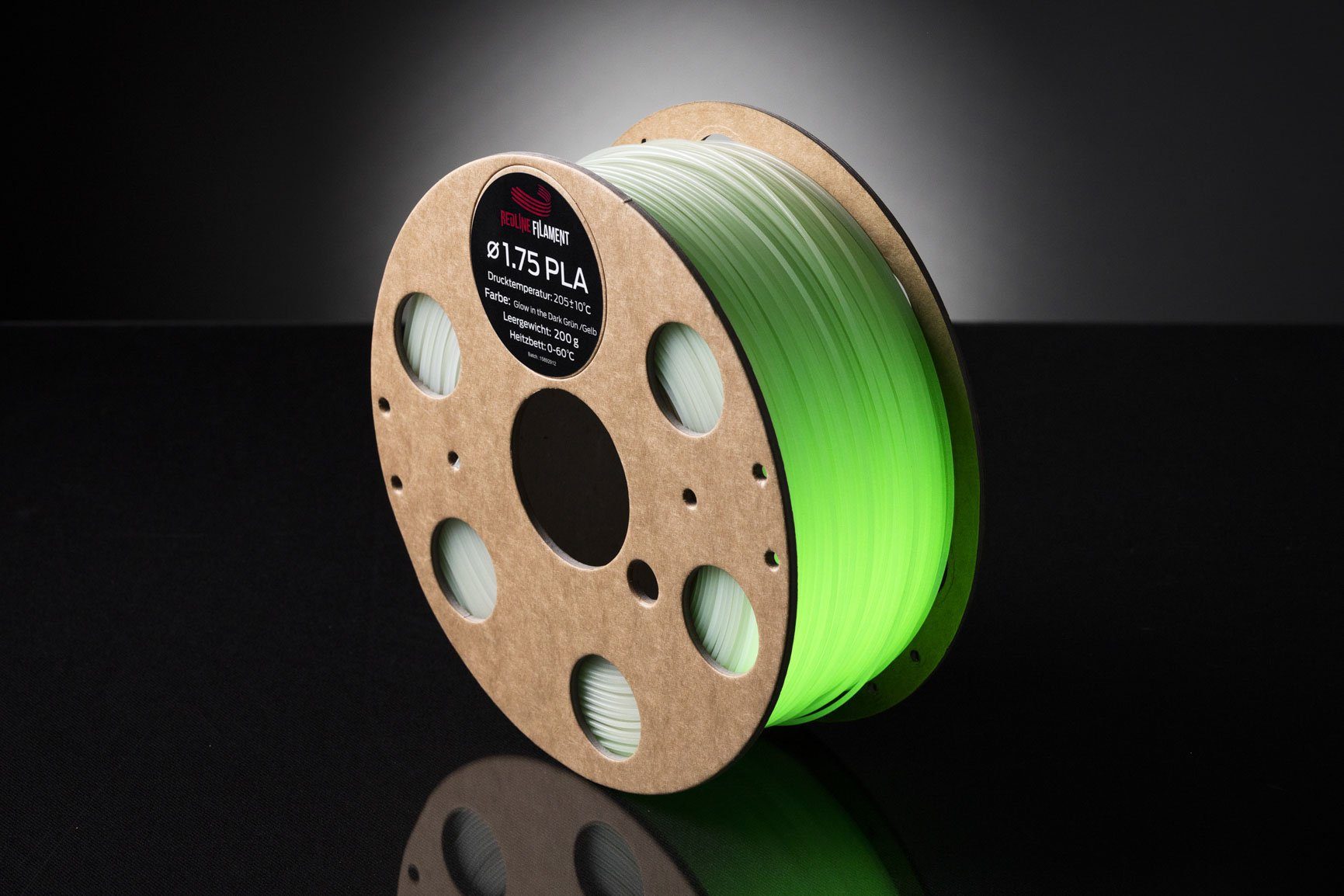 PLA Filament Glow in the Dark Filament (Grün) PLA FILAMENT REDLINE FILAMENT 1.75 1 kg