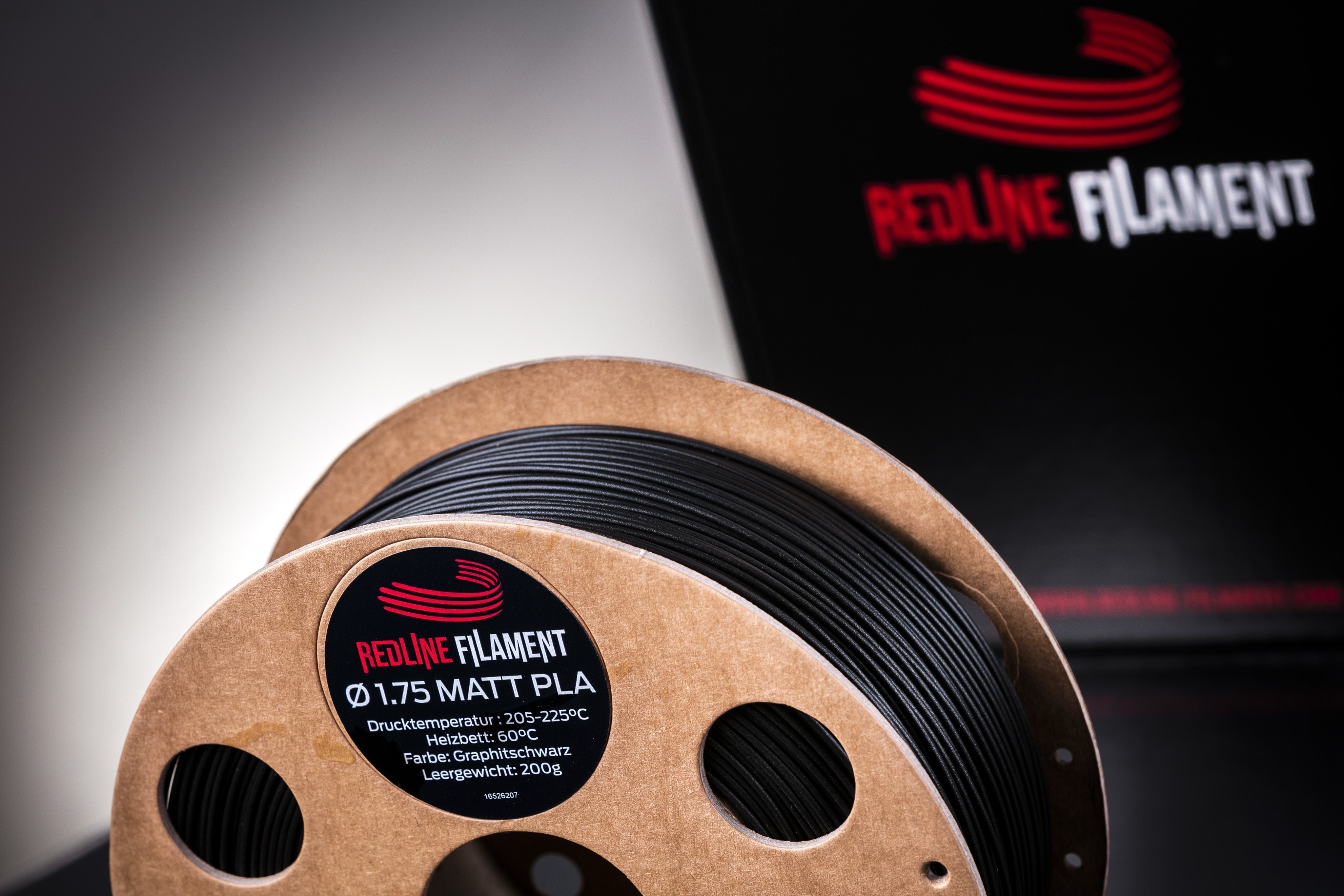 PLA Matt Graphitschwarz REDLINE FILAMENT 1.75mm 1kg Graphitschwarz