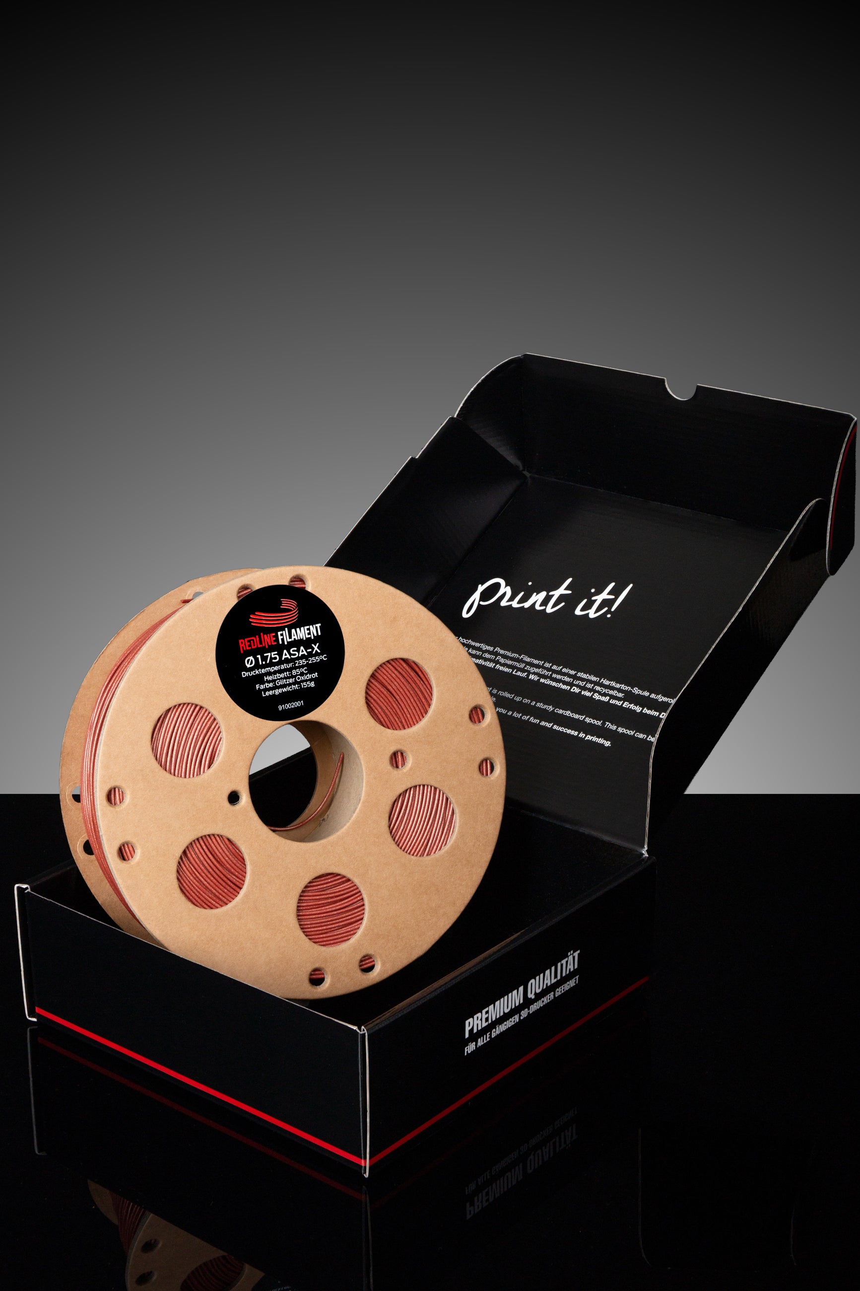 ASA-X Glitzer Filament Oxidrot