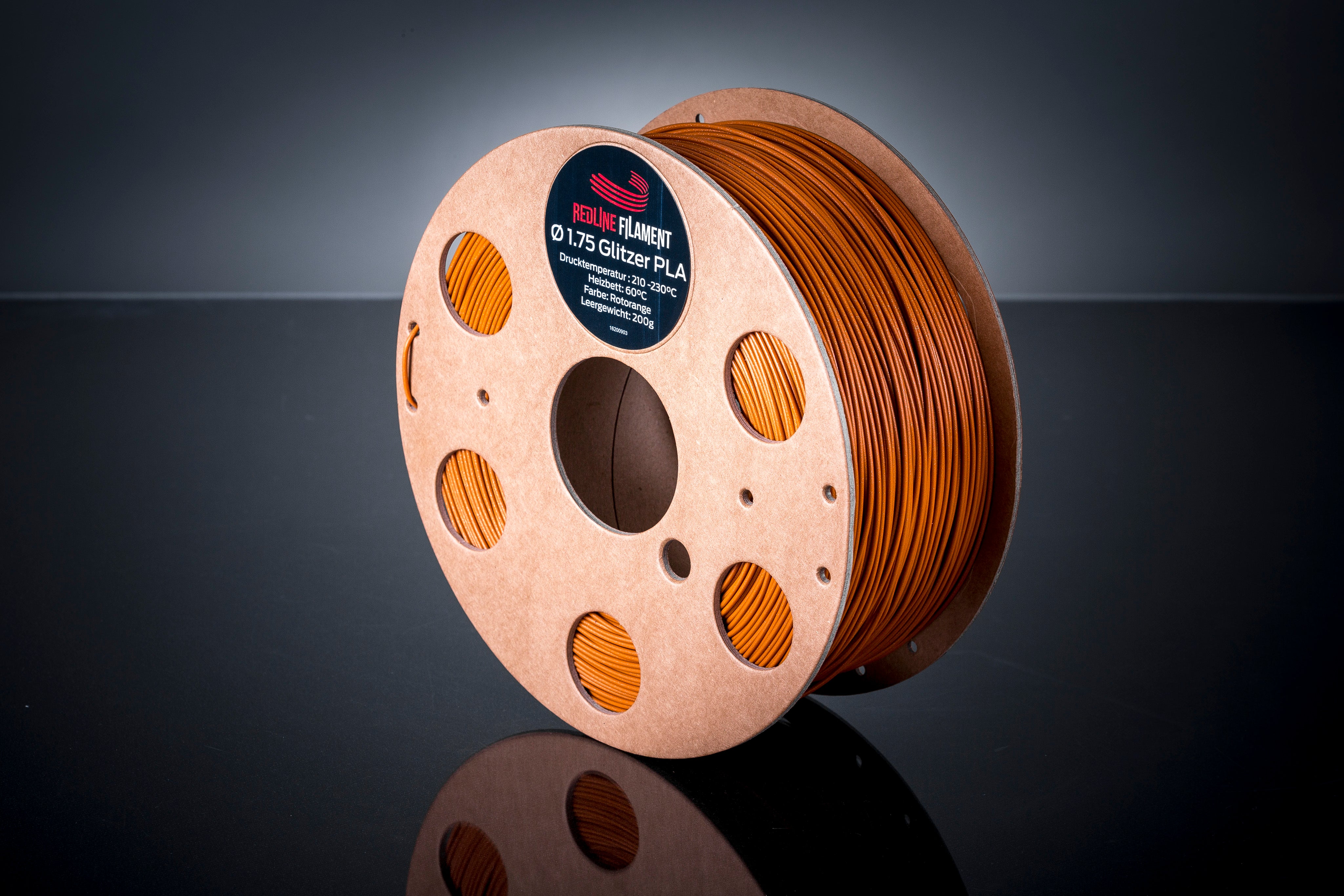 Glitzer PLA Rotorange