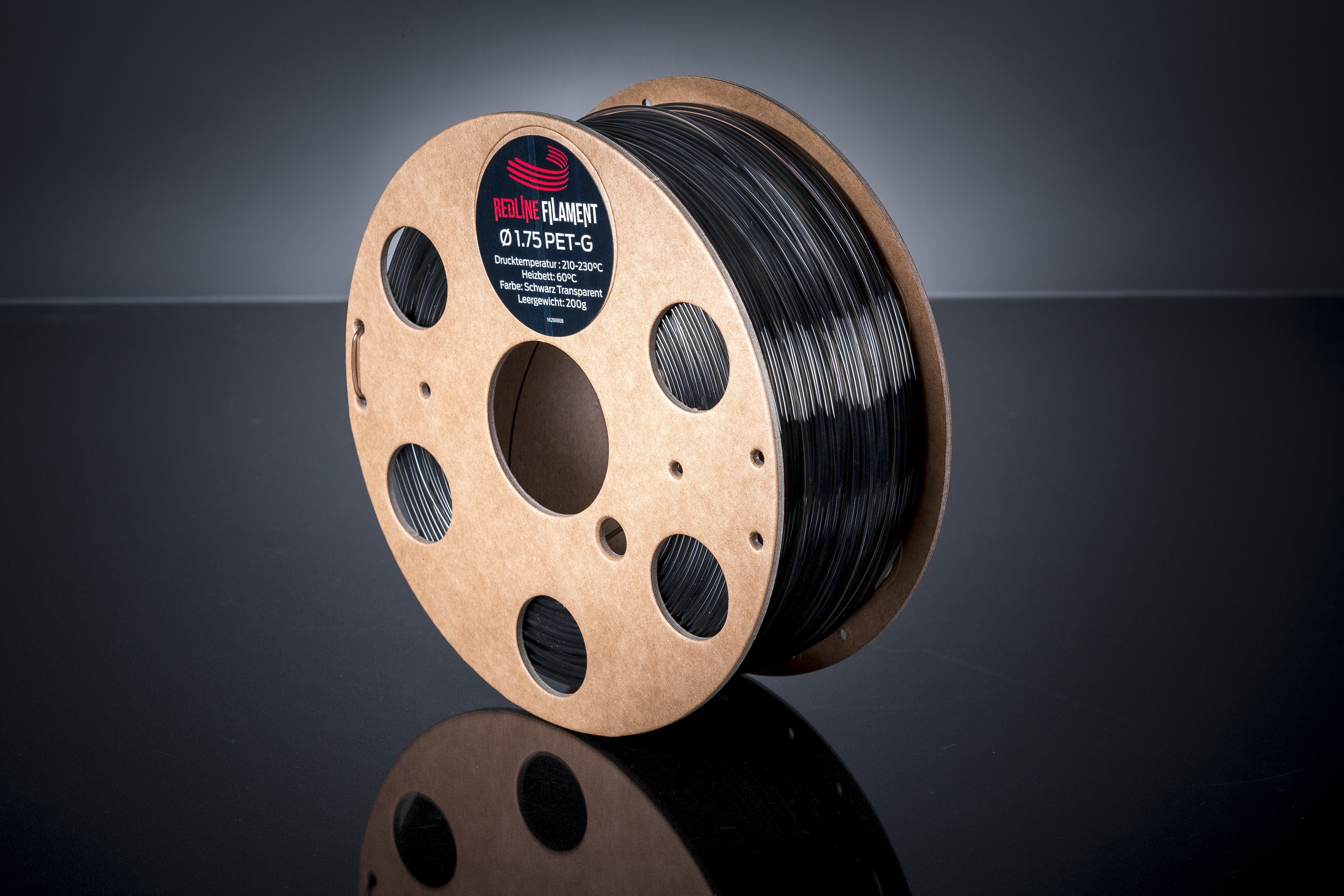 PET-G Filament Transparent Schwarz PET-G REDLINE FILAMENT 