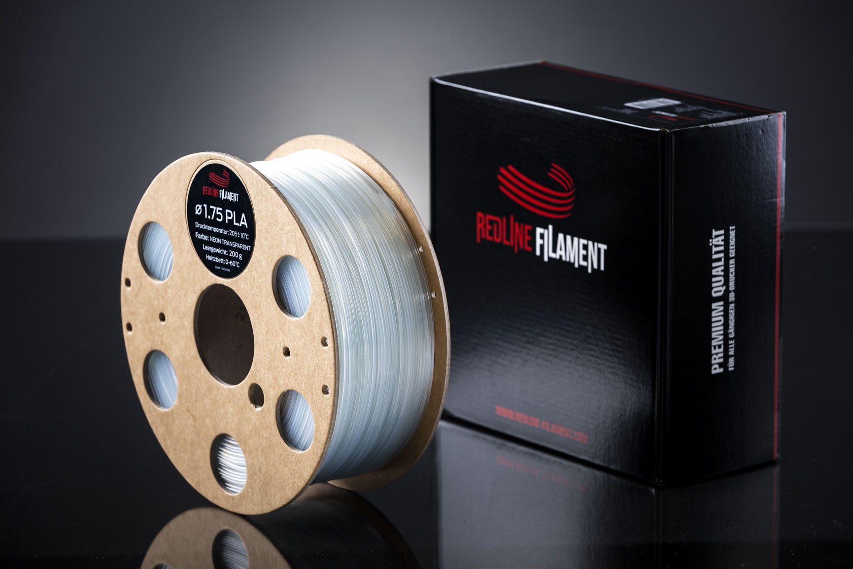 PLA Filament NEON Transparent PLA NEON REDLINE FILAMENT 
