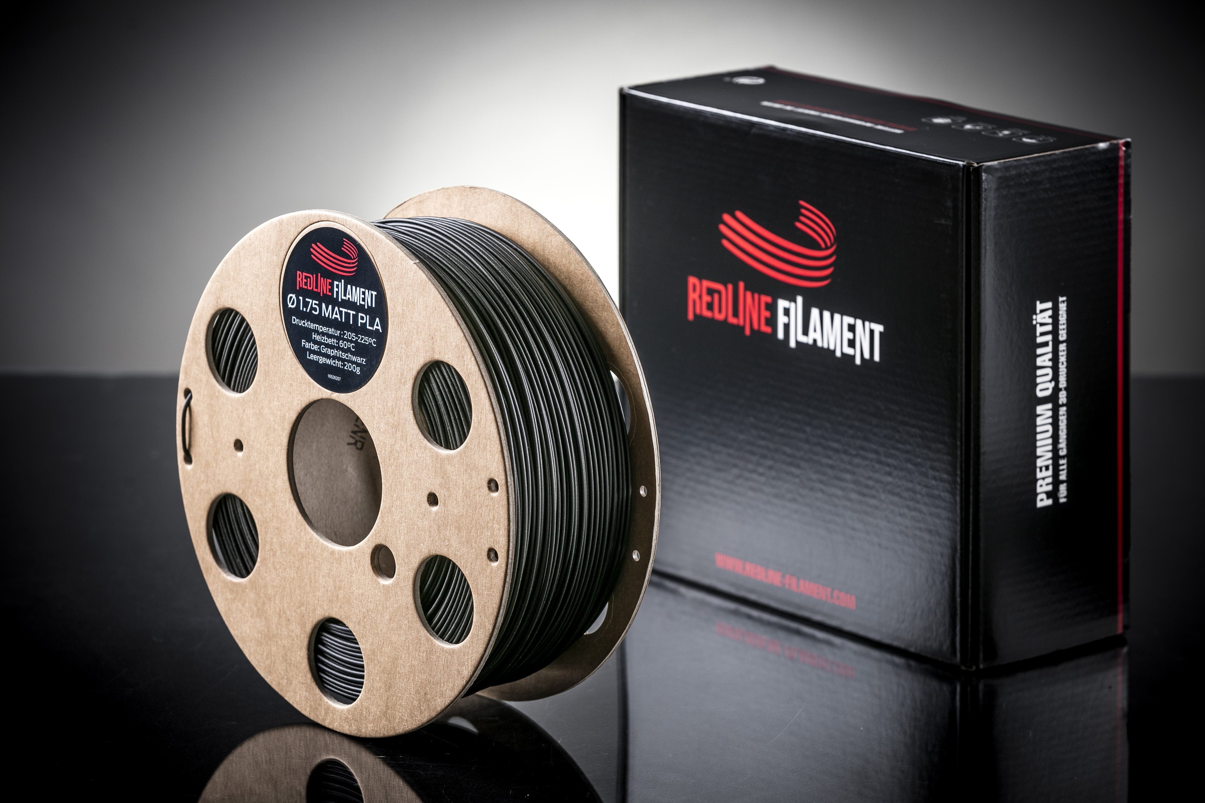 PLA Matt Graphitschwarz REDLINE FILAMENT 